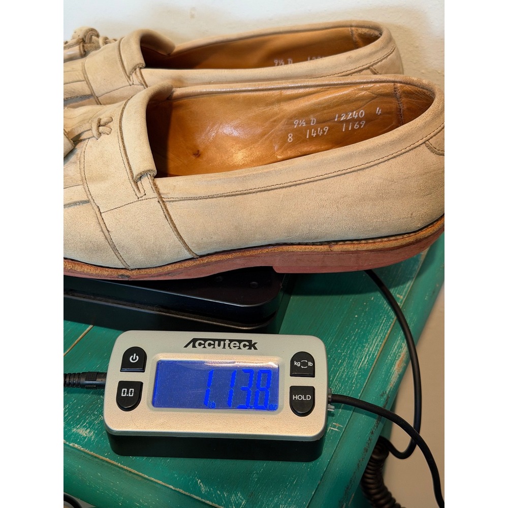 Allen Edmonds Newport Tan Suede Tassel Kiltie Loafers Mens 9.5 D Shoes Moc Toe - Picture 16 of 16